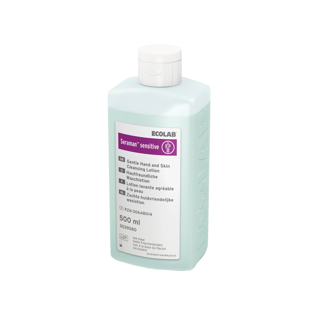 Eine Flasche mit hochwertiger Hautpflege Lotion und elegantem hellen Design