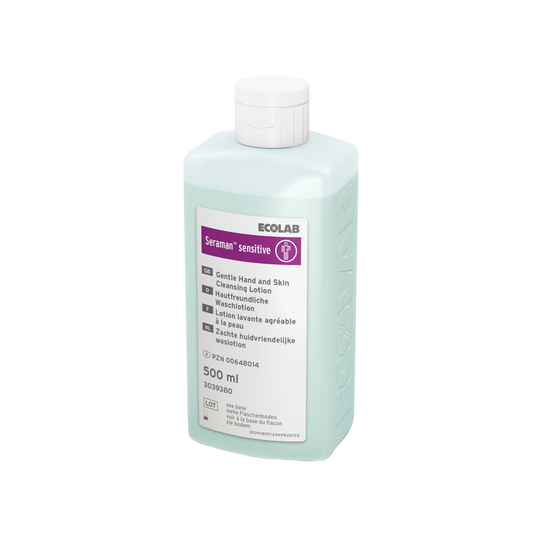 Eine Flasche mit hochwertiger Hautpflege Lotion und elegantem hellen Design