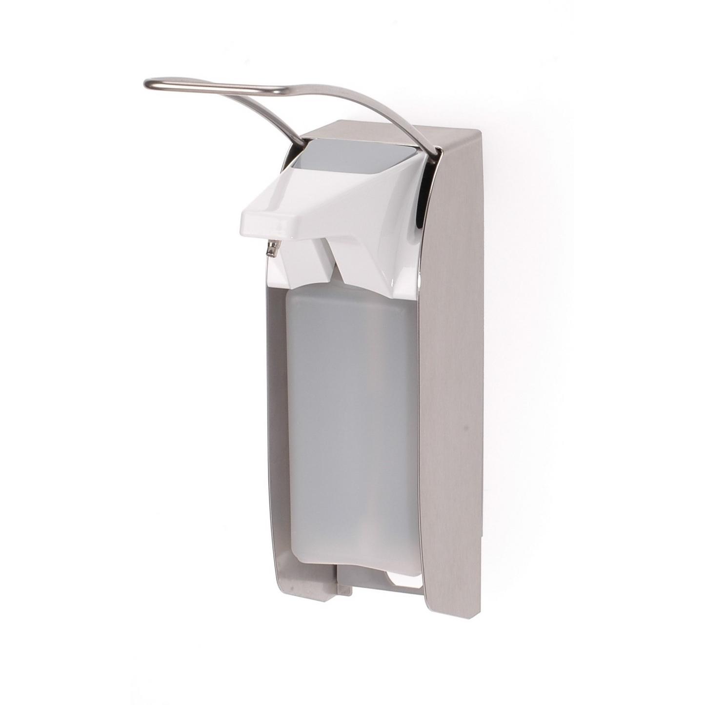 Eleganter Desinfektionsspender aus hochwertigem Aluminium mit langem Griff
